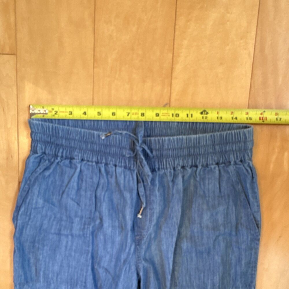Blue lightweight Cotton Jogger Pants Drawstring Elastic Waist Pockets M - Picture 3 of 10